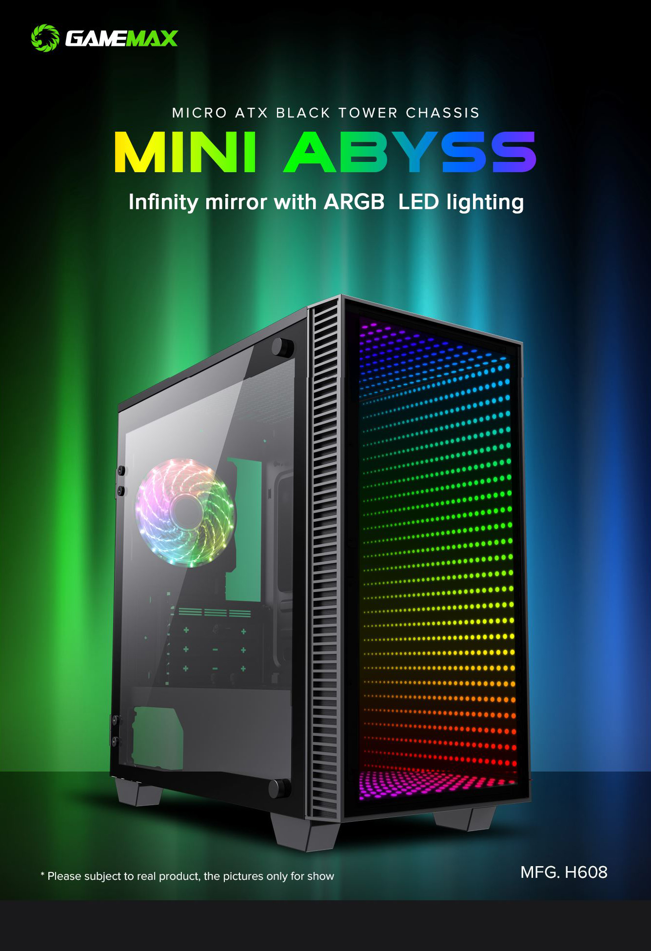 Gamemax Mini Abyss USB3.0 Micro ATX Tower Tempered Glass Gaming